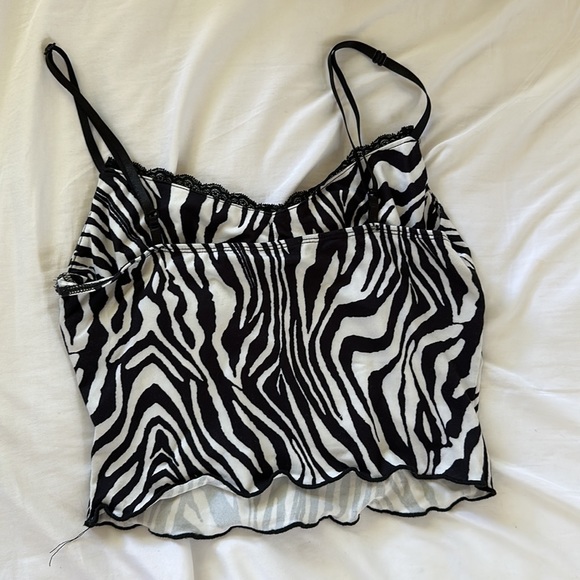 Zebra Print Lace Top
